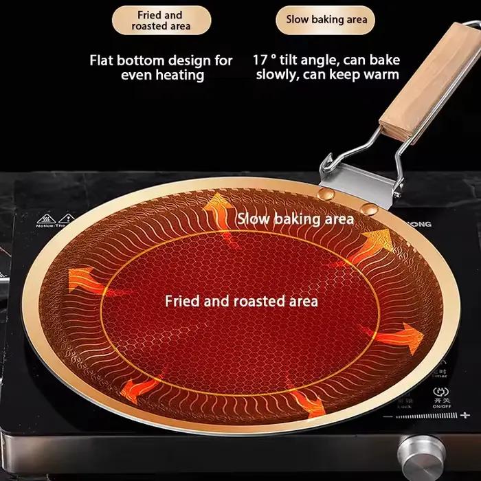 Plaque de cuisson ronde en acier inoxydable