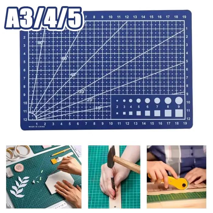 Tapis de découpe A3 A4 A5 durable avec lignes quadrillées, marques d'angle et gabarits pour la modélisation, le scrapbooking et la découpe de papier artisanal