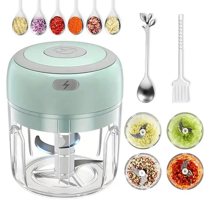 Hachoir à ail électrique portable 250ml pour hacher ail oignon gingembre chili en cuisine occasions spéciales pour cadeaux gastronomes