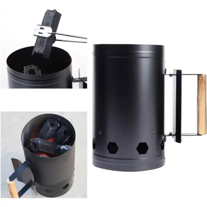 Démarreur de feu de Barbecue en acier inoxydable, brûleur à charbon de bois, poignée Portable, baril d'allumage, Camping pique-nique, poêle de cuisine