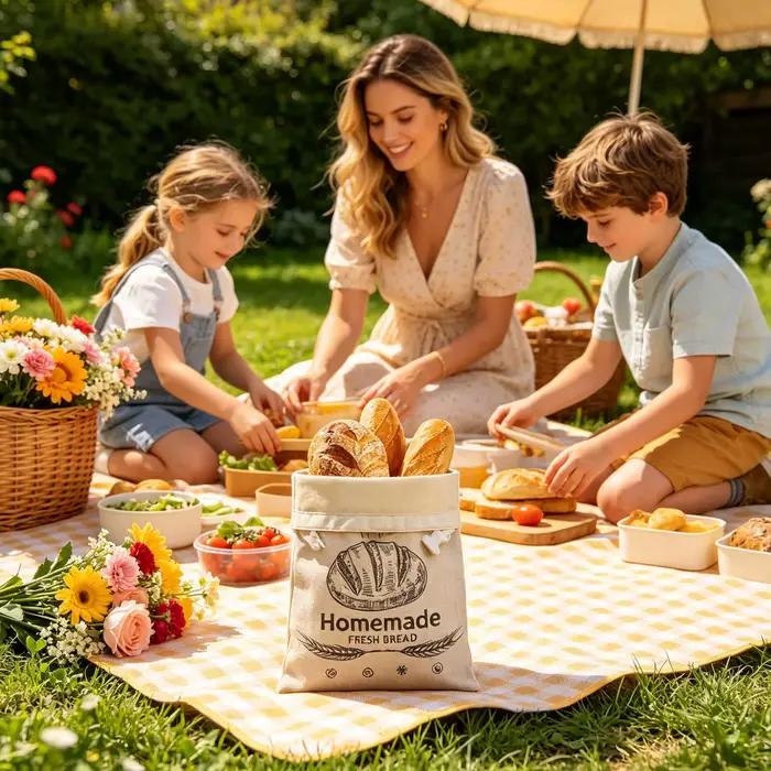 Sacs à pain réutilisables en cire d'abeille, grands sacs de conservation pour pain au levain fait maison, sacs en coton et cire d'abeille de qualité alimentaire pour congélateur de cuisine