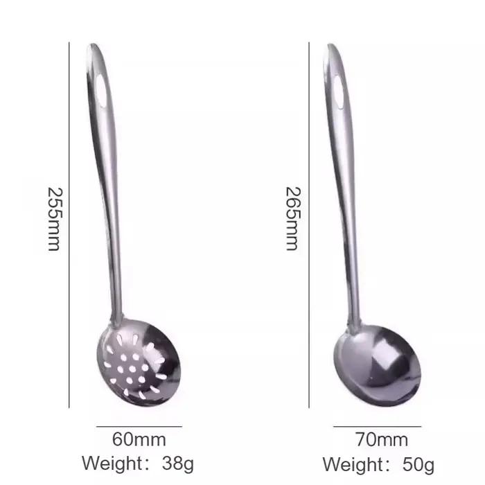 Ensemble de louche à soupe en acier inoxydable, grande cuillère de service à manche Extra épais et Long pour soupe et cuisson à marmite