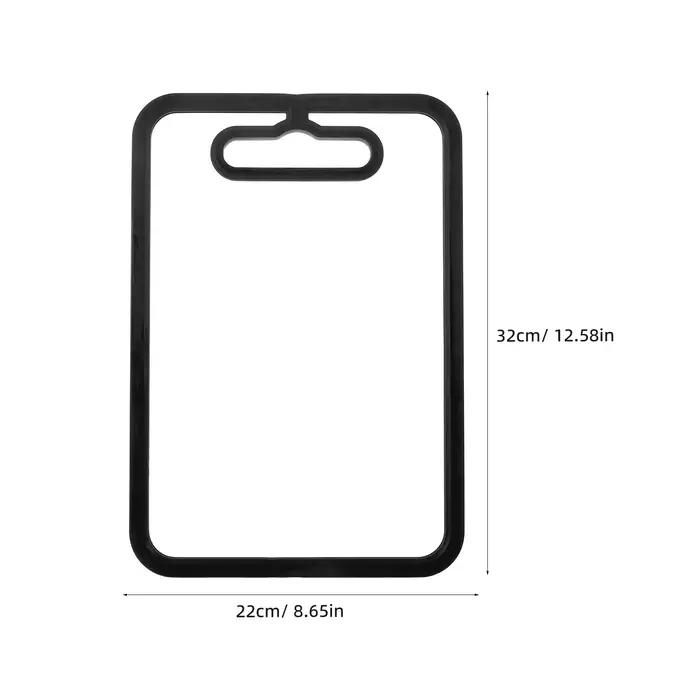 Planche à découper en verre double face 12,58x8,65 pouces avec bord en silicone antidérapant, résistante à la chaleur, protection de comptoir de cuisine pour la viande