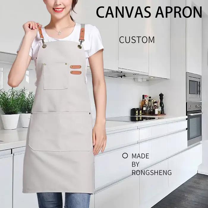 Tablier de cuisine professionnel, tabliers en toile résistants à l'huile avec grande poche pour hommes et femmes, tablier de travail de chef pour Bar de restaurant de gril