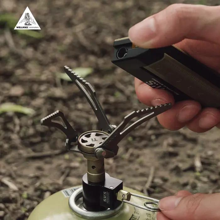 Mini Poêle Extérieur Cuisinière à Gaz Léger Pliable pour Randonnée Alpinisme Camping Occasions Spéciales