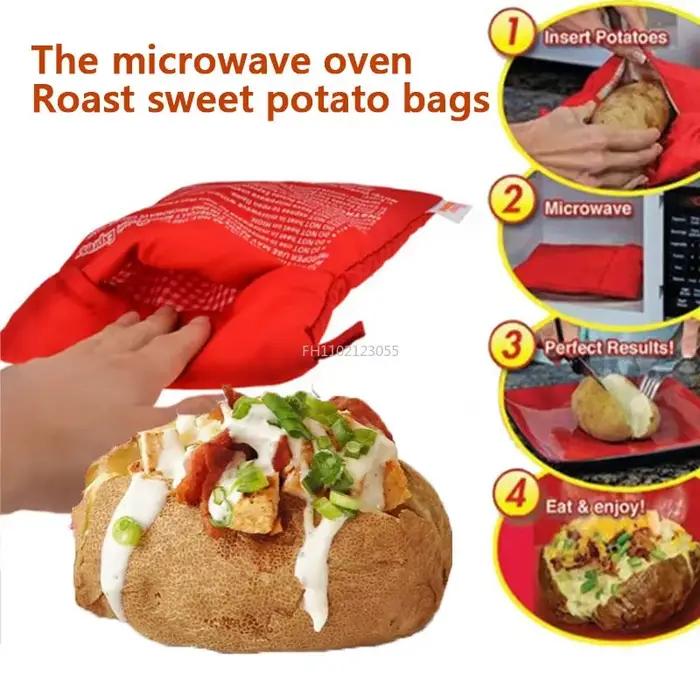 Sac de pommes de terre réutilisable pour micro-ondes cuiseur de pommes de terre au four pot parfait pour apprendre à cuisiner pommes de terre maïs en graine patates douces occassions spéciales soirée famille dîner entre amis cadeau événements spéciaux
