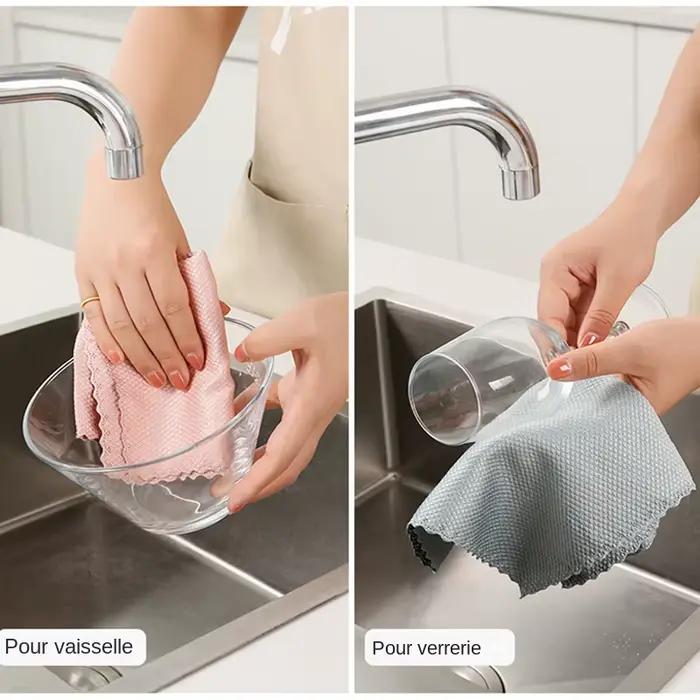 Kit de 10 Chiffons de Nettoyage de Verre en Microfibre Non Pelucheux pour Fenêtres Voiture Cuisine Occasions Spéciales