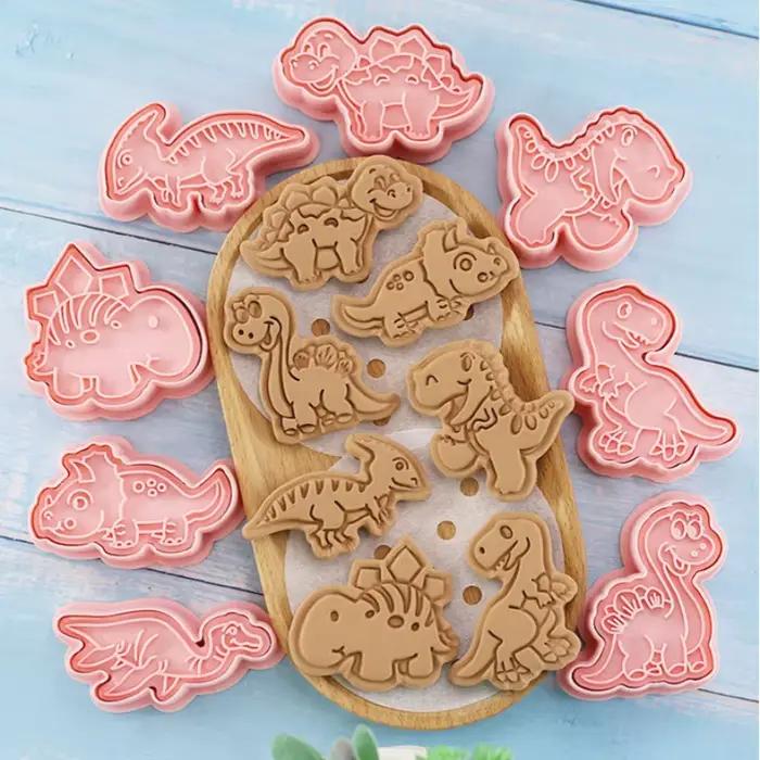 Ensemble de moules à biscuits dinosaures en plastique respectueux de l'environnement pour des créations paléontologiques et des occasions spéciales