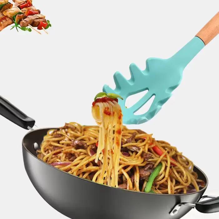Cuillère à nouilles en Silicone, cuillère à Spaghetti, fourchette à pâtes, passoire de service de nouilles, fente à nouilles, cuillère à griffes de cuisine, accessoires de cuisine