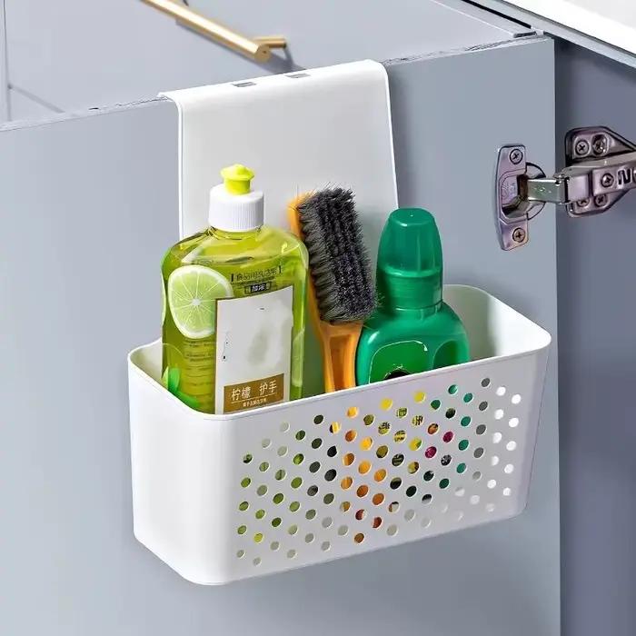 Étagère de rangement pour armoire de cuisine, panier suspendu derrière la porte, boîte organisatrice, accessoires gain de place