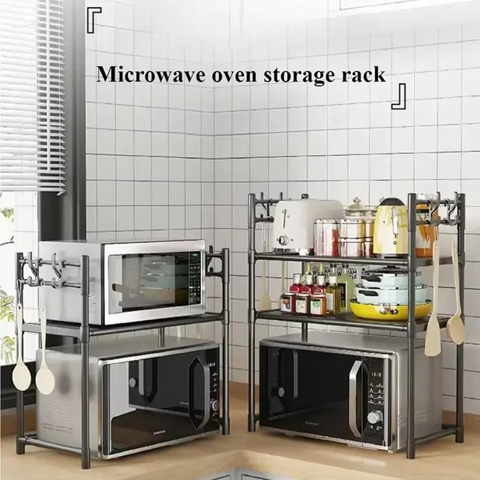 Rangement de cuisine multicouche T1 pour micro-ondes, seau sur pied simple, dessus de four à condiments, accessoires d'étagère