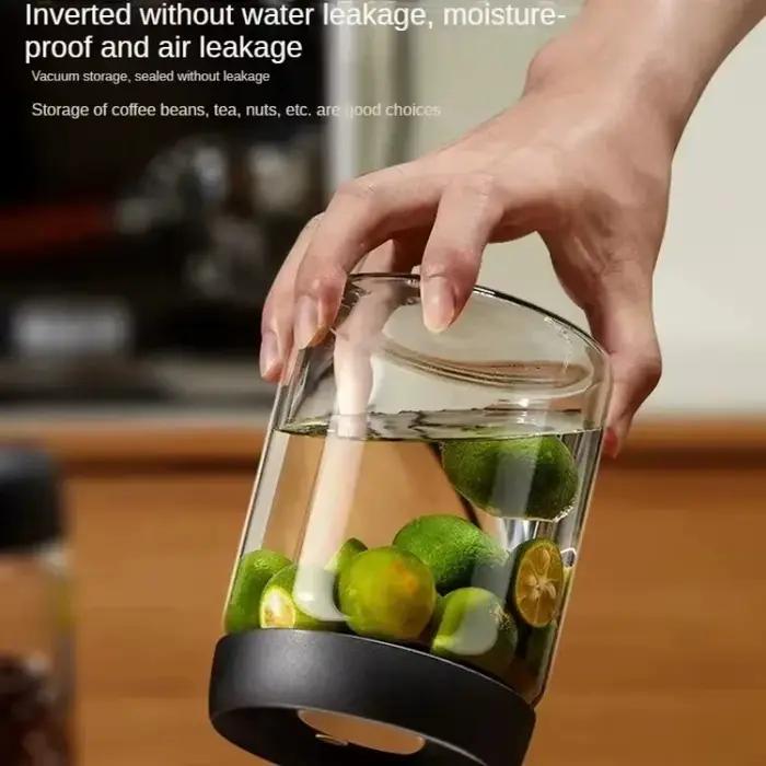 Pot à café manuel scellé sous vide, verre à haute teneur en Borosilicate, récipient de stockage de thé résistant à l'humidité pour café de cuisine