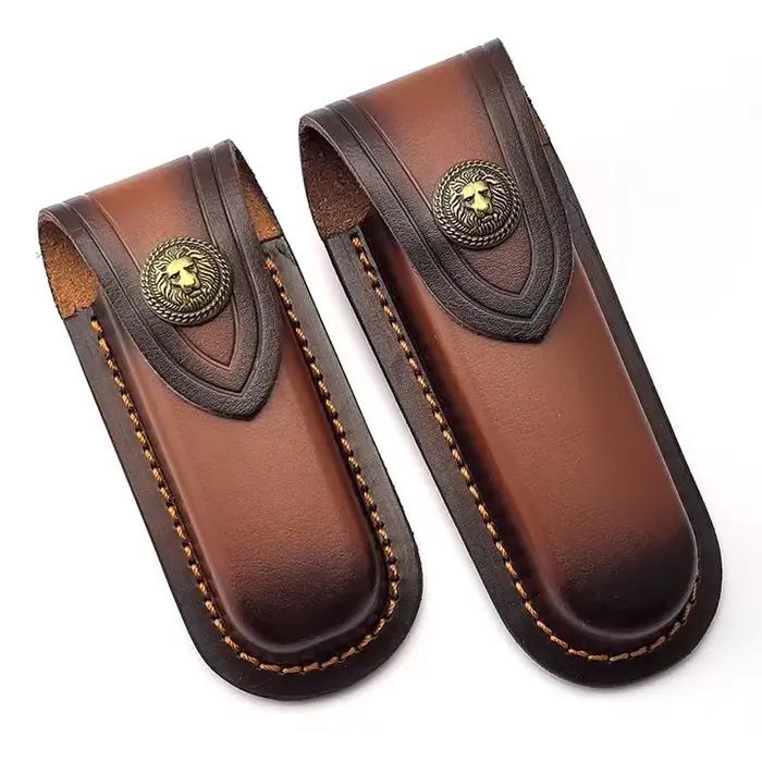 Nouvelle gaine de couteau de ceinture en cuir avec boucle de ceinture, outil de poche, housse de protection pour couteau (couteau non inclus)