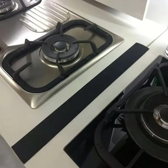 Bande d'étanchéité en Silicone pour cuisinière à gaz de cuisine, bande Anti-huile et Anti-taches de cuisine, bande d'insertion d'étanchéité en Silicone