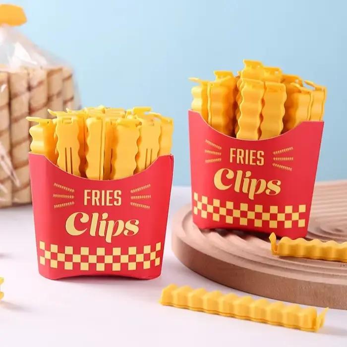12 pinces de scellage pour frites, anti-humidité, réutilisables, pour conserver la fraîcheur des aliments, organisation de la cuisine