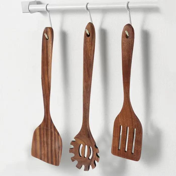 Vaisselle en bois de noyer cuillère passoire à riz écumoire à soupe cuillères