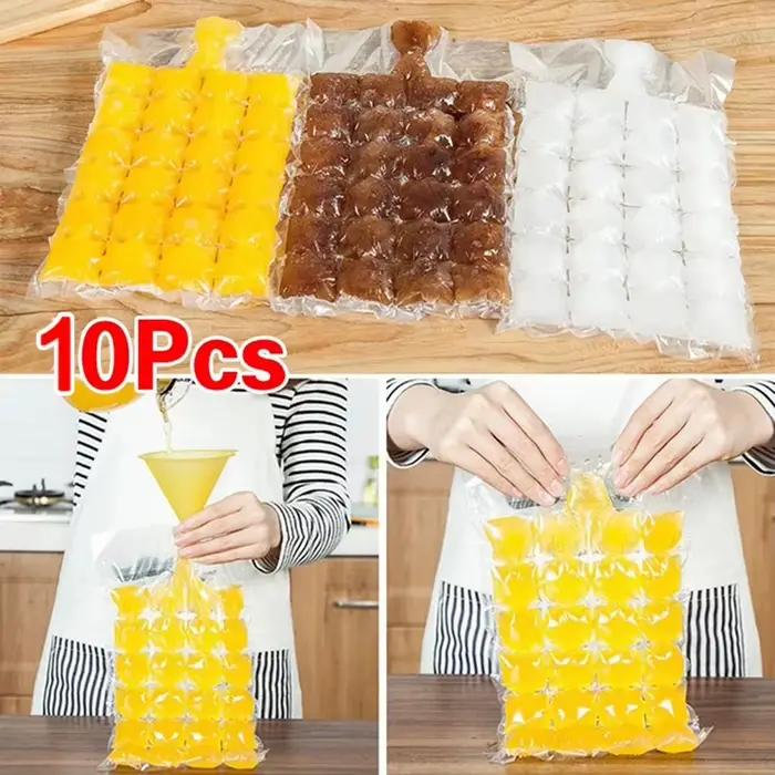 10-100 pièces/paquet sac de glace jetable treillis glaçon moule barre auto-scellant plateau à glace sac glaçon sac boîte comestible glaçon congelé