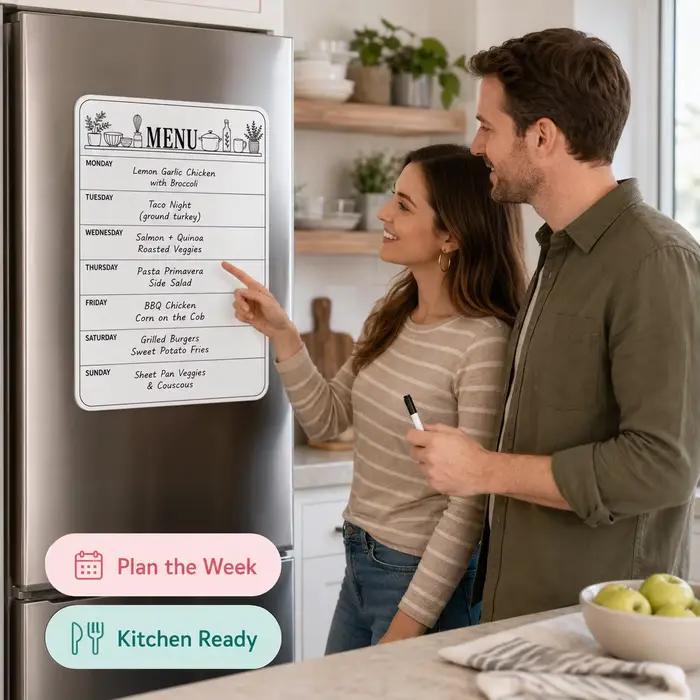 Autocollant de planification de menu pour réfrigérateur
