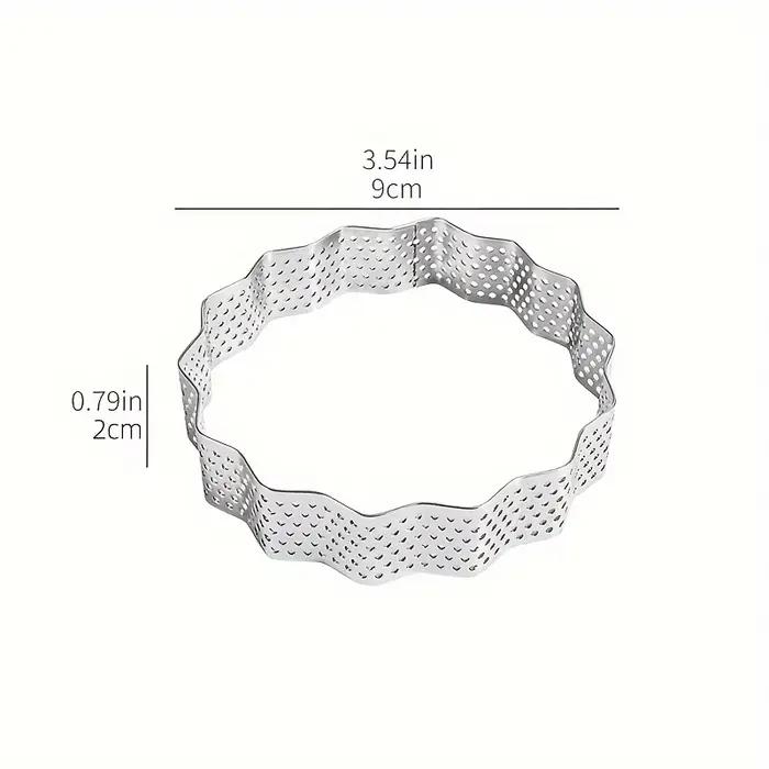 Anneaux à tarte perforés en acier inoxydable, moules à gâteaux ronds antiadhésifs résistants à la chaleur pour la cuisson, idéaux pour le noël