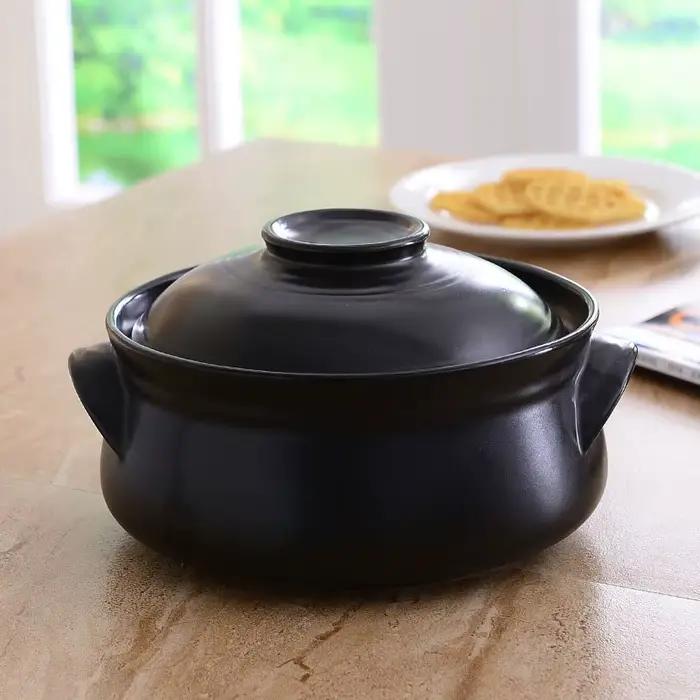 Casserole en céramique coréenne résistante à la chaleur avec couvercle, modèle GXB00004 pour cuire le riz, la soupe, et autres plats polyvalents à offrir pour les occasions spéciales