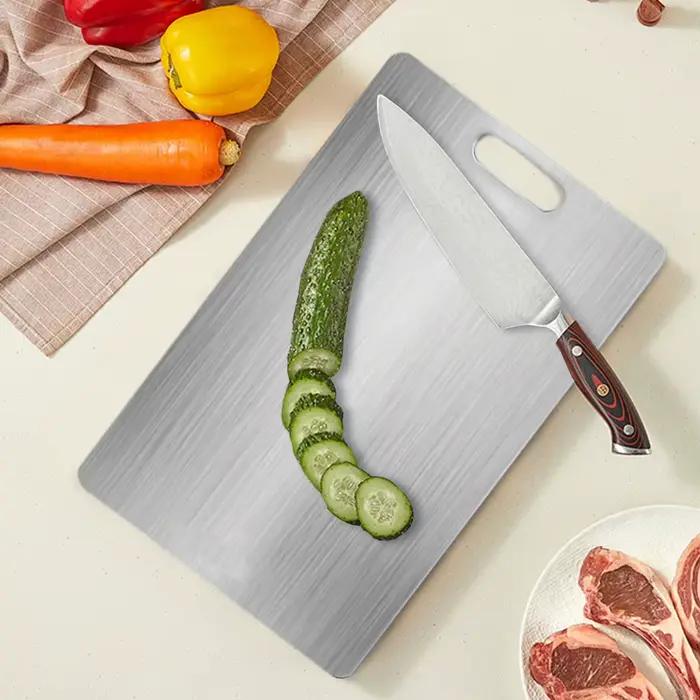 Planche à découper en acier inoxydable de haute qualité avec certification CE/UE pour cuisine et événements familiaux