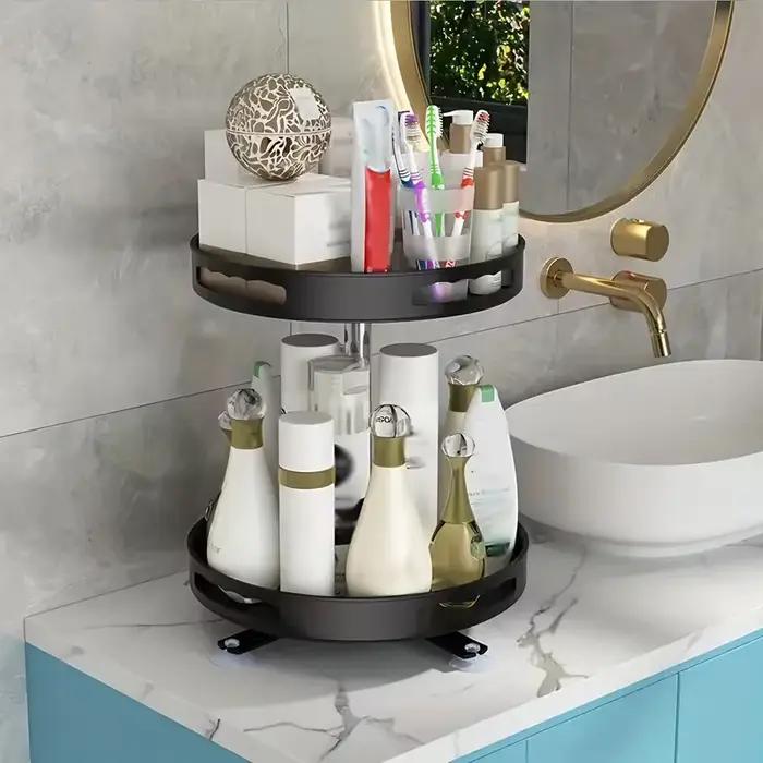 Multi-usages 360 °   Boîte de rangement rotative, gain de place, comptoir antidérapant, vaisselle de cuisine, cosmétiques, boîte de rangement d'épices