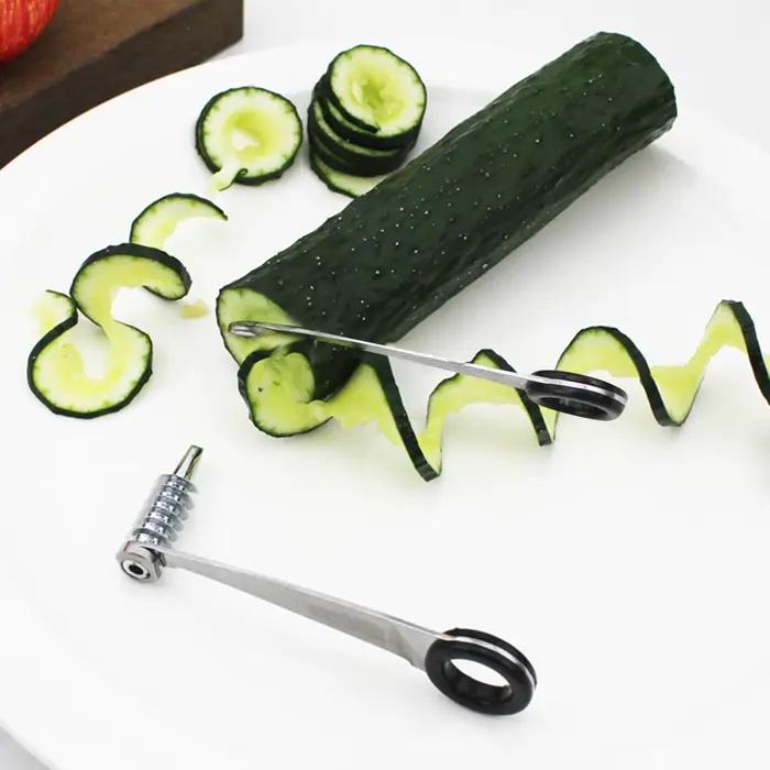 Spiraliseur à légumes en acier inoxydable pour tranchage et découpe de courgettes, concombres, carottes et autres légumes pour la cuisine et la maison
