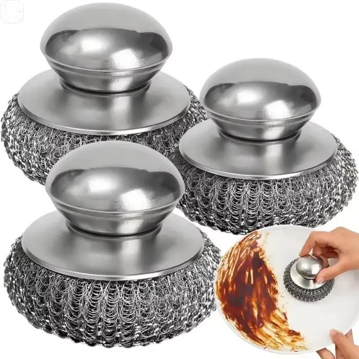 Brosse à vaisselle en acier inoxydable avec manche robuste pour nettoyage de la vaisselle occasions spéciales cadeau pour passionnés de cuisine