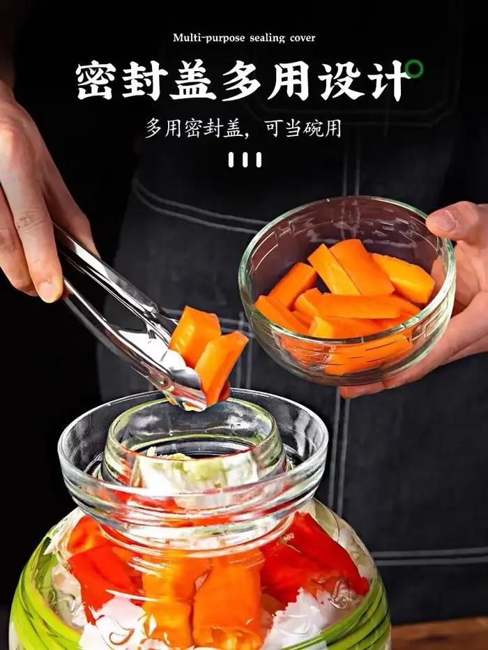 Pot mariné domestique, cylindre de cornichons, boîtes scellées 2.5/5KG, récipient en verre coréen, pot Kimchi de cuisine, boîtes de marinées épaisses