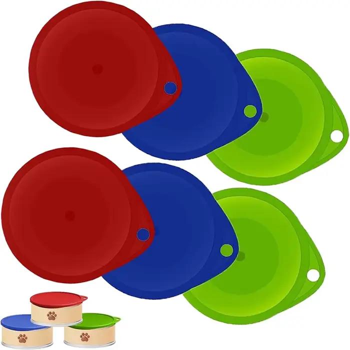 Lot de 6 couvercles réutilisables en plastique pour boîtes de conserve