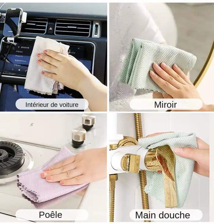 Kit de 10 Chiffons de Nettoyage de Verre en Microfibre Non Pelucheux pour Fenêtres Voiture Cuisine Occasions Spéciales