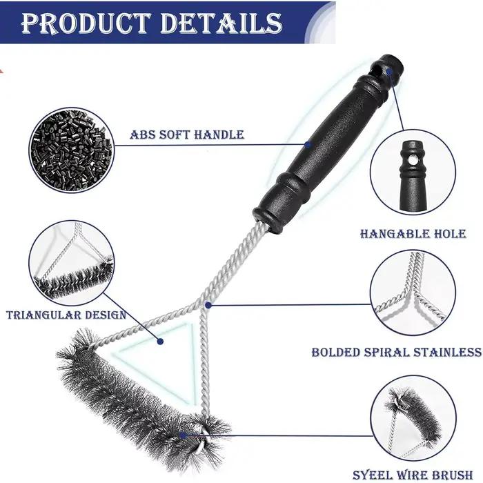 Nettoyeur de barbecue - Ensemble de 2 brosses en fil d'acier inoxydable pour grilles et fours