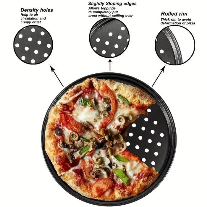 Plaque à pizza ronde avec trous
