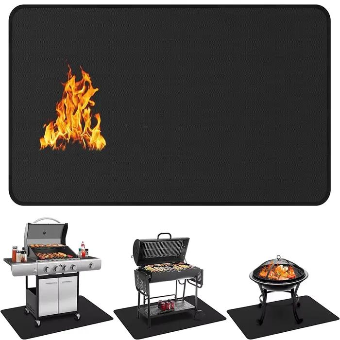 Tapis ignifuge pour barbecue extérieur