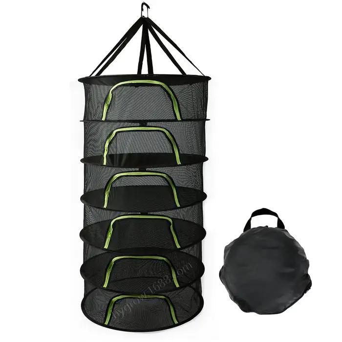 Séchoir pliable pour herbes et légumes, 2 à 8 couches, filet de séchage pour poissons, herbes, panier suspendu avec maille, organisateur pour fleurs, bourgeons et plantes