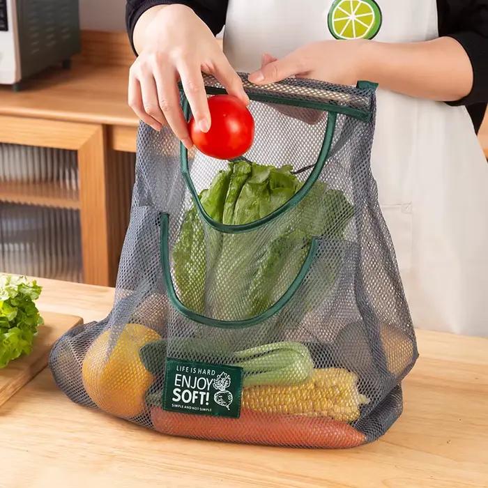 Sacs de rangement réutilisables pour la cuisine, filet de stockage de fruits et légumes ventilé et moderne à offrir pour la maison occasions spéciales