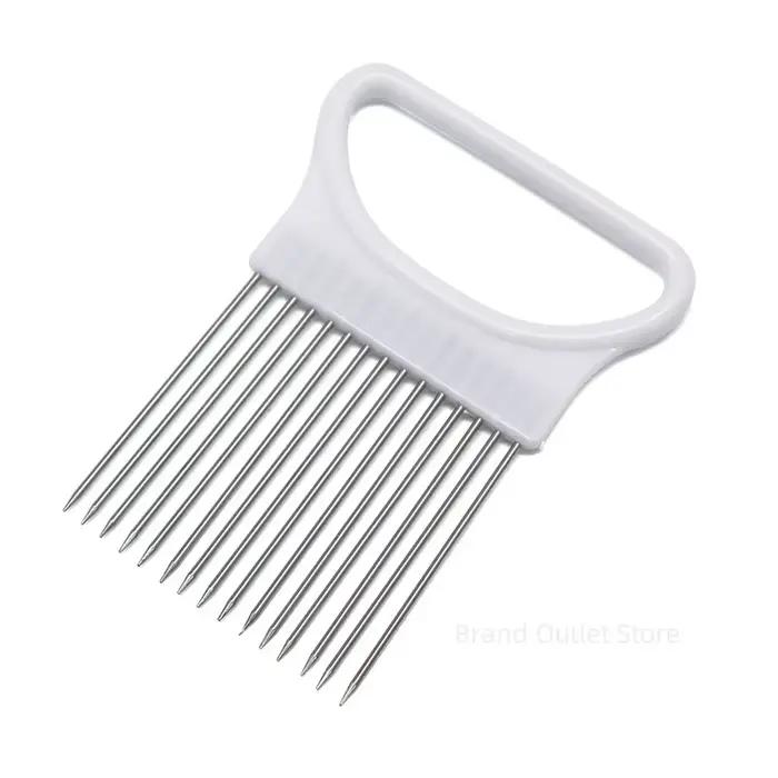 Trancheuse d'oignons sans effort avec ce 1 pièce, trancheuse d'oignon colorée, porte-oignon en acier inoxydable pour pommes de terre