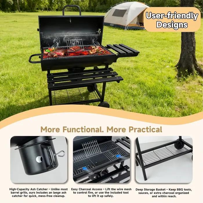 Grills de barbecue au charbon de bois en plein air : gril