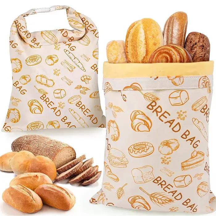 Sac à pain au levain en cire d'abeille réutilisable pour conserver le pain frais et moelleux occassions familiales et cadeaux pour les amateurs de pain