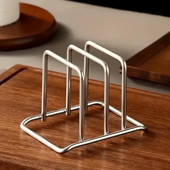 Support de rangement de cuisine en acier inoxydable pour couvercles de casseroles et planches à découper – Rangement peu encombrant et antirouille pour accessoires de cuisine