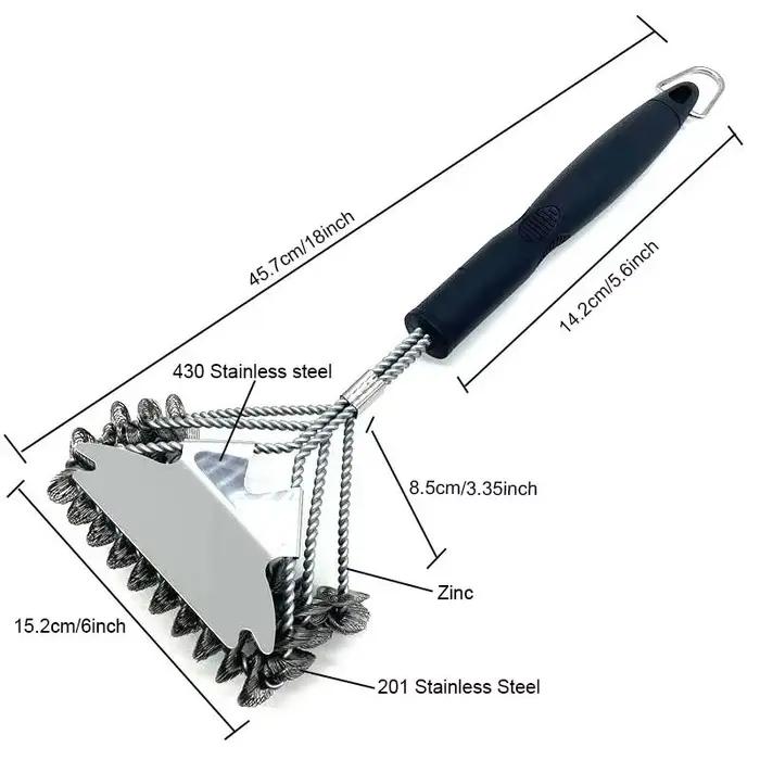 Brosse de nettoyage de gril avec grattoir