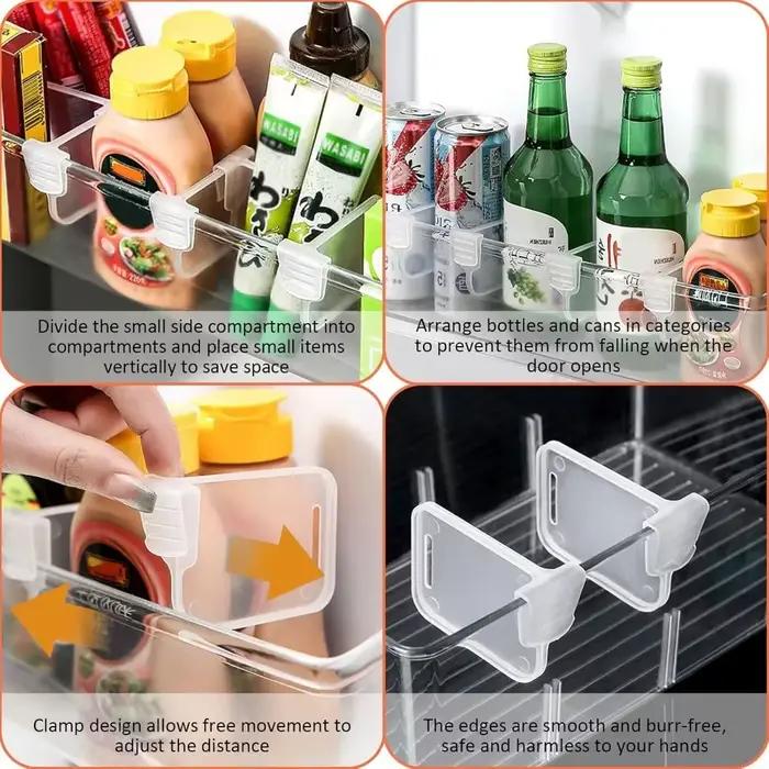 Panneau de séparation de rangement pour réfrigérateur, Organization de cuisine pour réfrigérateur, diviseur de maison, attelle de rangement, bouteille de cuisine, organisateur d'étagère