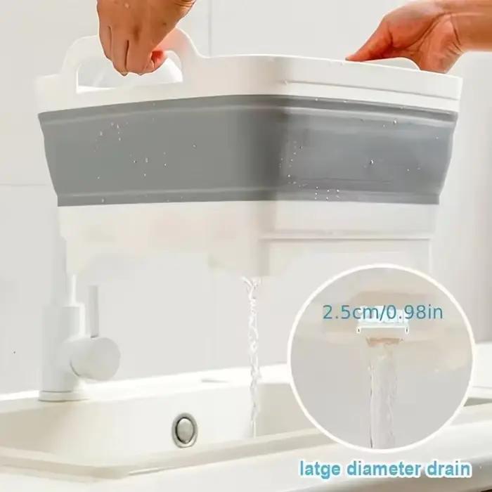 Bassin d'évier de cuisine pliable avec bouchon de vidange et poignées, baignoire de vaisselle pliable Portable pour camping-car, Van, Camping voyage