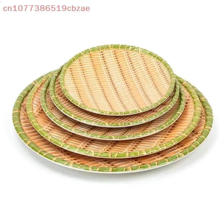 Assiette à légumes en mélamine tissée en bambou