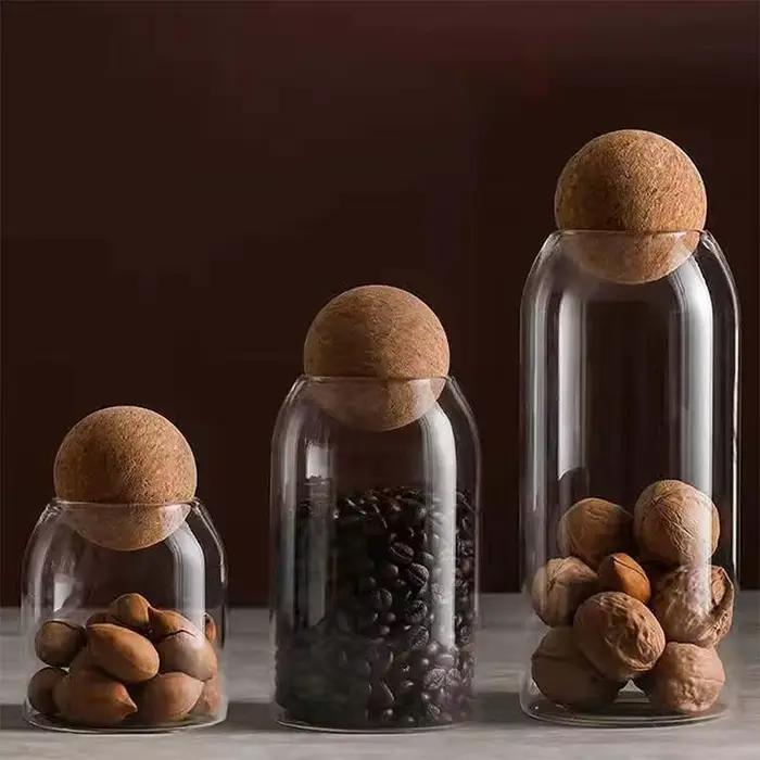 Pot scellé en verre, pot de stockage de grains divers de cuisine