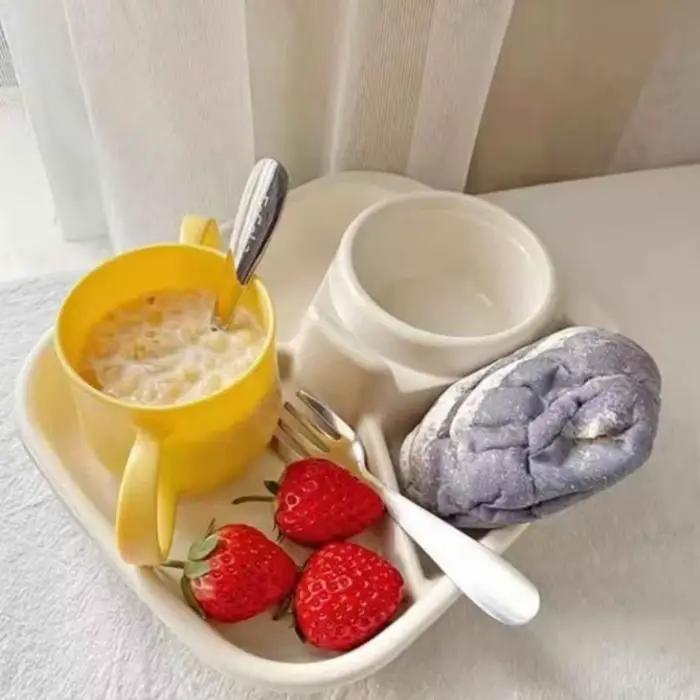Assiette divisée pour petit déjeuner de 21cm