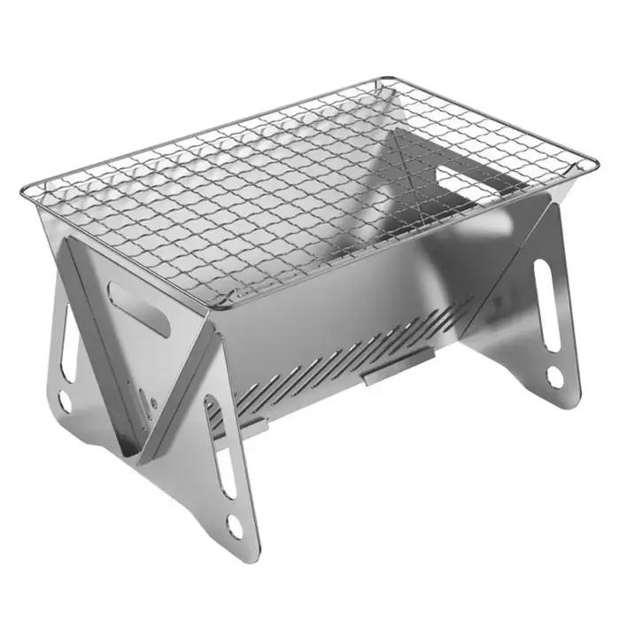 Barbecue à charbon de bois pliant pour camping et randonnée, facile à assembler et à nettoyer, idéal pour les repas en plein air et les événements familiaux