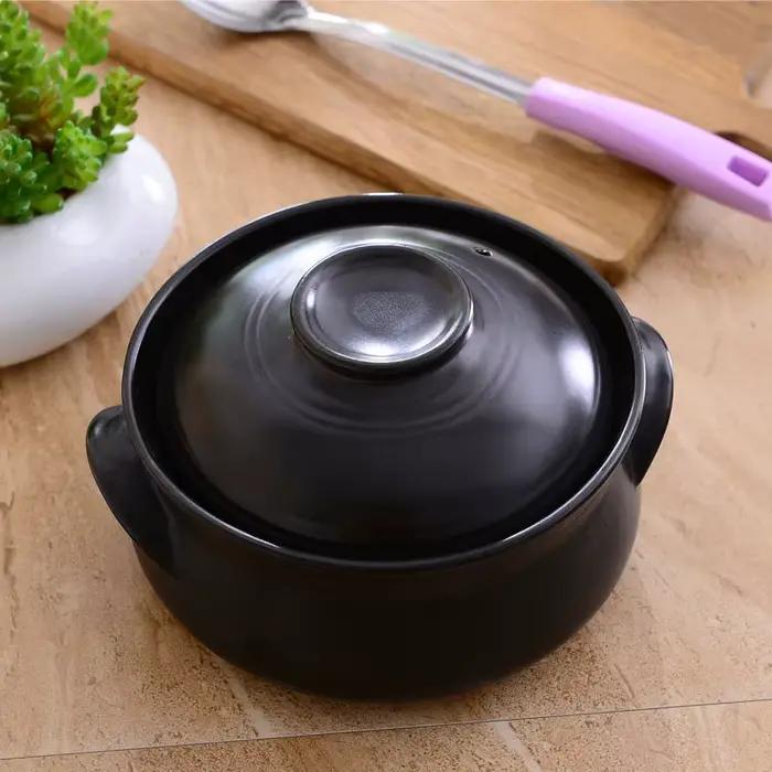 Casserole en céramique coréenne résistante à la chaleur avec couvercle, modèle GXB00004 pour cuire le riz, la soupe, et autres plats polyvalents à offrir pour les occasions spéciales