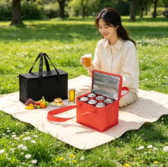 Sac isotherme portable pliable pour pique-nique, sac thermique pour aliments, sac de transport pour boissons, sac isotherme pour livraison de bière