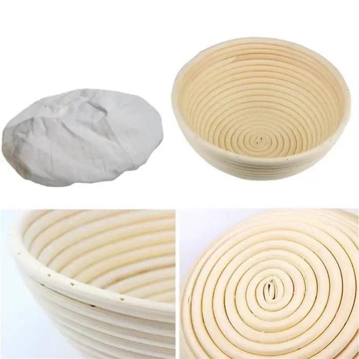 Ensemble de paniers de levée ronds en rotin naturel non blanchi pour la préparation de pains artisanaux occasions familiales et sociales